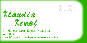 klaudia kempf business card